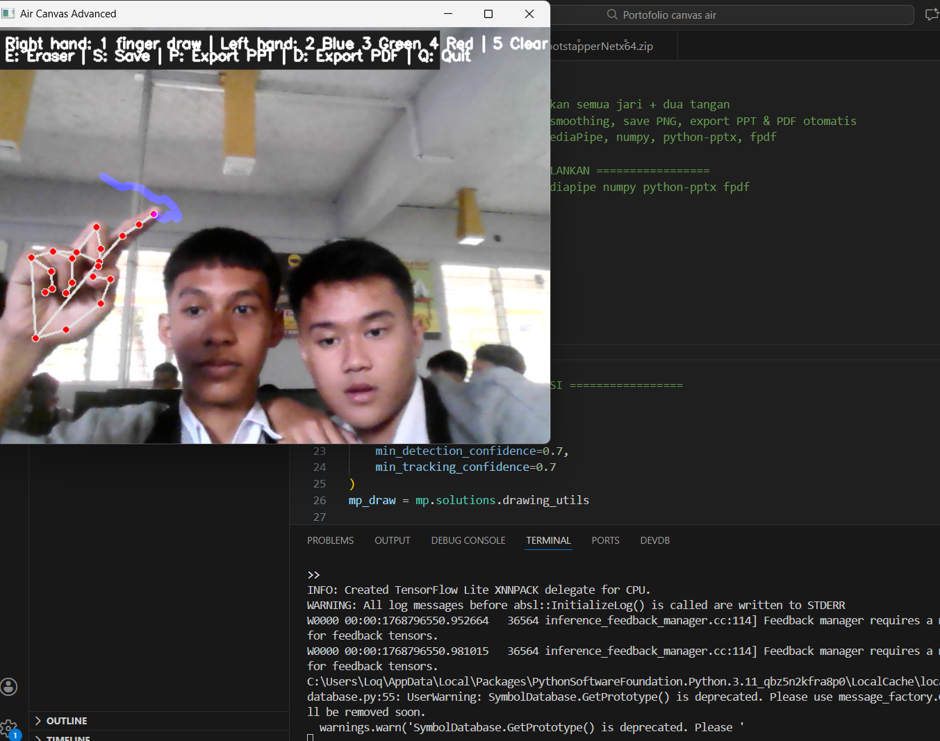Membuat air canvas menggambar tanpa menyentuh layar